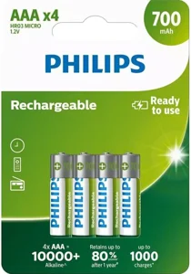 Şarj Edilebilir Kumanda Pili İnce Kalem Pil 4'lü 700 mah